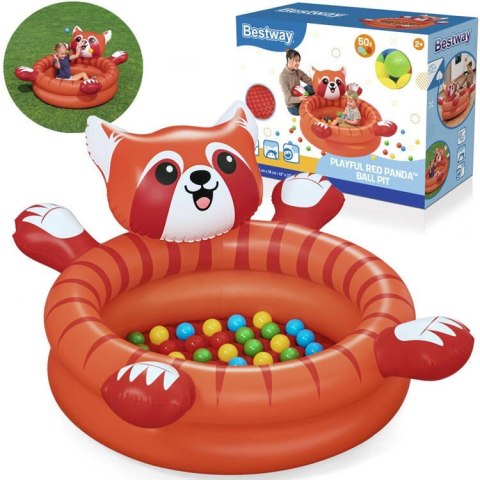 Bestway Suchy basen z kulkami Czerwona PANDA 107x94cm + 50 kulek 52702