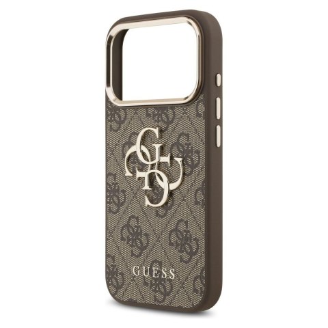 GUESS futerał do IPHONE 17 Pro Max GUHCP17X4GMGCBR (PU W/ Big 4G Classic Logo) złoto brązowy