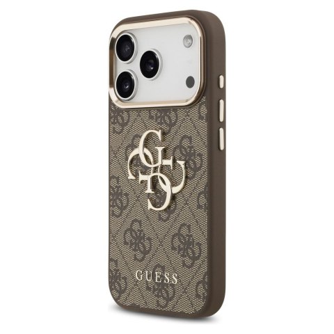 GUESS futerał do IPHONE 17 Pro Max GUHCP17X4GMGCBR (PU W/ Big 4G Classic Logo) złoto brązowy