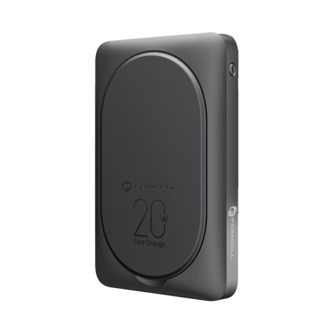Powerbank zgodny z MagSafe Forcell F-Energy MagStand F10K2 QC3.0 PD 5A 20W 10000 mAh czarny