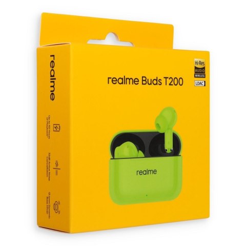 Słuchawki bezprzewodowe douszne Realme Buds T200 zielone