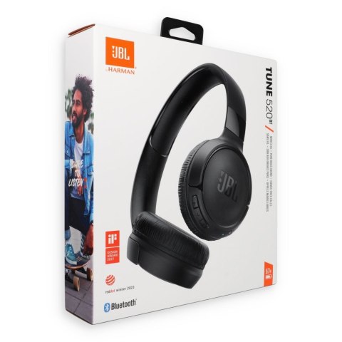Słuchawki bezprzewodowe nauszne JBL Tune 520BT czarne