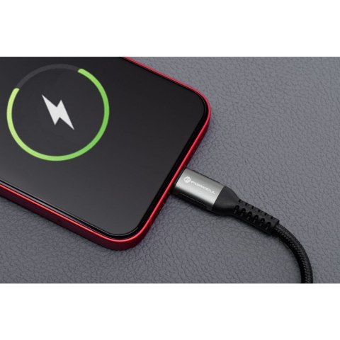 Kabel USB A do Lightning Forcell F-Energy 2,4A 12W Cafule 0,5 m C257 czarny