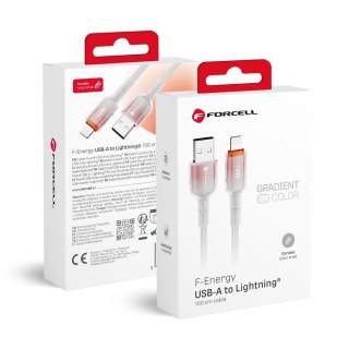 Kabel USB A do Lightning Forcell F-Energy 2,4A 12W Gradient 1 m C353 biały