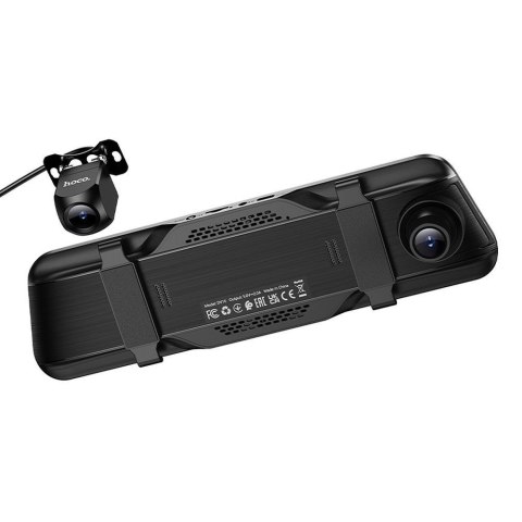 Kamera samochodowa na lusterko z wyświetlaczem 9,66" 1080p/30fps + kamera tylna 720p/30fps Hoco DV16 czarna