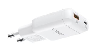 Ładowarka sieciowa do telefonu VEGER USB A + Typ C PD 45W + kabel Typ C do C 100W TR121 biała