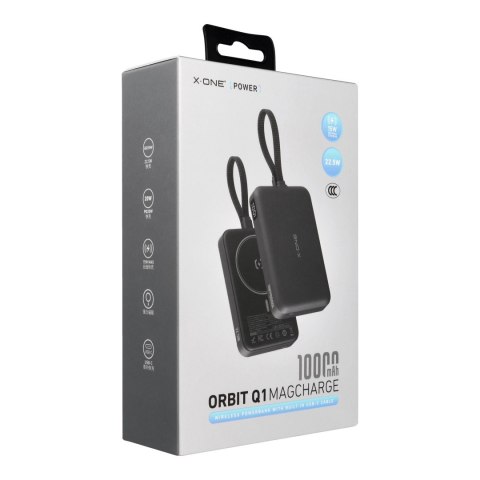 Power bank X-ONE Orbit Magcharge kompatybilny z MagSafe 10000mAh - czarny