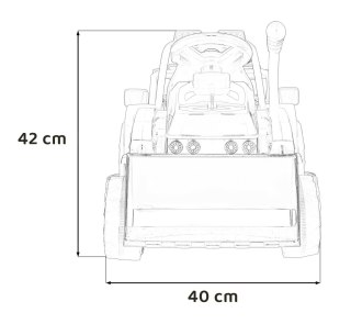 Traktor Spychacz G320 dla najmłodszych dzieci Czerwony + Ruchoma łyżka + Melodie + Klakson + Światła LED
