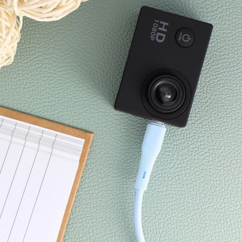 Kabel USB A do Micro USB Forcell F-Energy QC3.0 2,4A 18W Silicone 1 m C341 niebieski