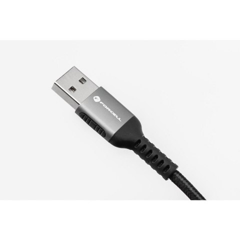 Kabel USB A do USB C Forcell F-Energy QC4.0 3A 66W Cafule 2 m C256 czarny