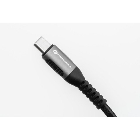 Kabel USB A do USB C Forcell F-Energy QC4.0 3A 66W Cafule 2 m C256 czarny