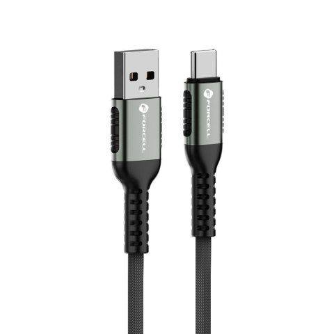 Kabel USB A do USB C Forcell F-Energy QC4.0 3A 66W Cafule 2 m C256 czarny