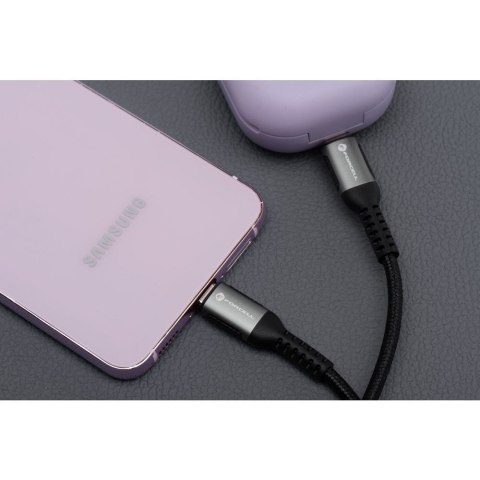 Kabel USB A do USB C Forcell F-Energy QC4.0 3A 66W Cafule 2 m C256 czarny