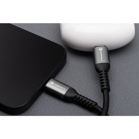 Kabel USB A do USB C Forcell F-Energy QC4.0 3A 66W Cafule 2 m C256 czarny