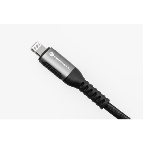 Kabel USB C do Lightning Forcell F-Energy PD 3A 27W Cafule 0,25 m C259 czarny