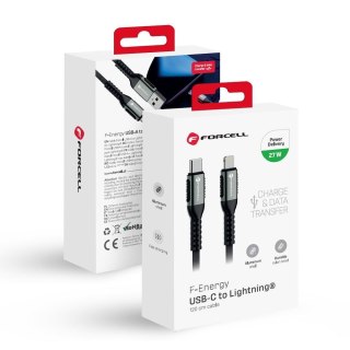 Kabel USB C do Lightning Forcell F-Energy PD 3A 27W Cafule 1,2 m C259 czarny