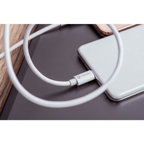 Kabel USB C do USB C Forcell F-Energy QC4.0 PD 3A 60W 1,5 m C338 biały