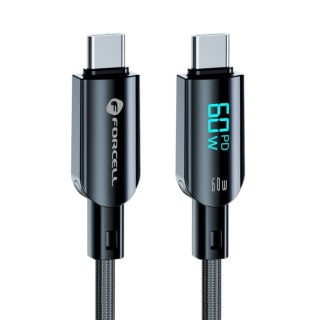 Kabel USB C do USB C Forcell F-Energy QC4.0 PD 3A 60W Digital 1,2 m C274 czarny