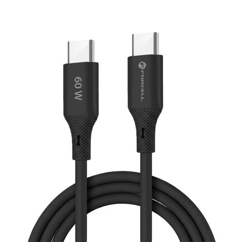 Kabel USB C do USB C Forcell F-Energy QC4.0 PD 3A 60W Silicone 1 m C344 czarny