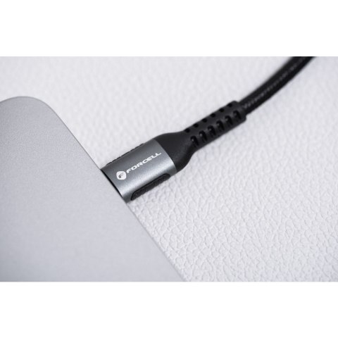 Kabel USB C do USB C Forcell F-Energy QC4.0 PD 5A 100W Cafule 0,25 m C260 czarny