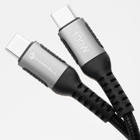 Kabel USB C do USB C Forcell F-Energy QC4.0 PD 5A 100W Cafule 1,2 m C260 czarny