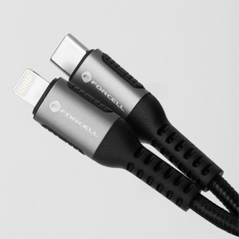 Kabel USB C do USB C Forcell F-Energy QC4.0 PD 5A 100W Cafule 3 m C260 czarny