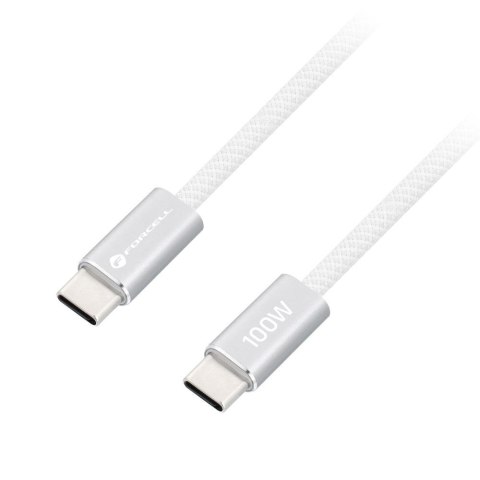 Kabel USB C do USB C Forcell F-Energy QC4.0 PD 5A 100W Cafule Color 1,2 m ACYH23 biały
