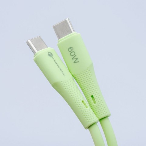 Kabel USB C do USB C Forcell F-Energy QC4.0 PD 5A 100W Silicone 1 m C347 zielony