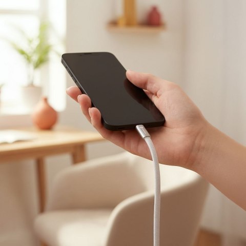 Kabel USB C do USB C Forcell F-Energy QC4.0 PD 5A 240W Cafule Flat 1,2 m CCFN23 biały