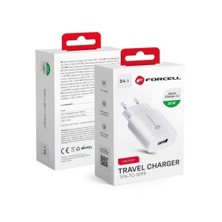 Ładowarka sieciowa do telefonu Forcell F-Energy USB A QC3.0 2,4A 18W TFK-TC-1099 biała
