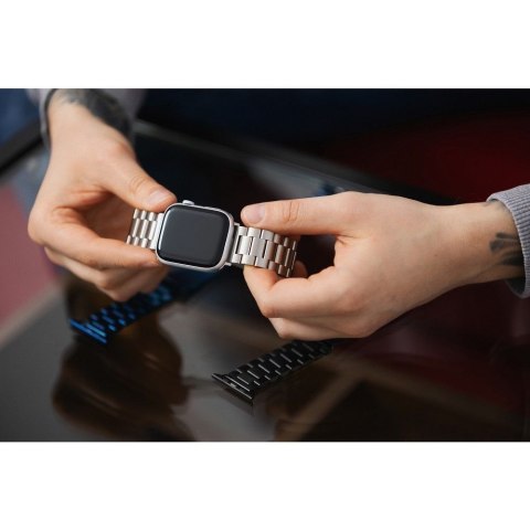 Pasek do Apple Watch Forcell F-Design FA10 zatrzask stal 42 / 44 / 45 / 49 mm czarny