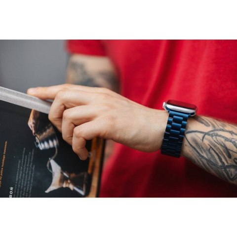 Pasek do Apple Watch Forcell F-Design FA10 zatrzask stal 42 / 44 / 45 / 49 mm czarny