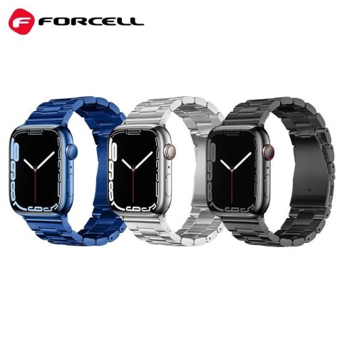 Pasek do Apple Watch Forcell F-Design FA10 zatrzask stal 42 / 44 / 45 / 49 mm srebrny