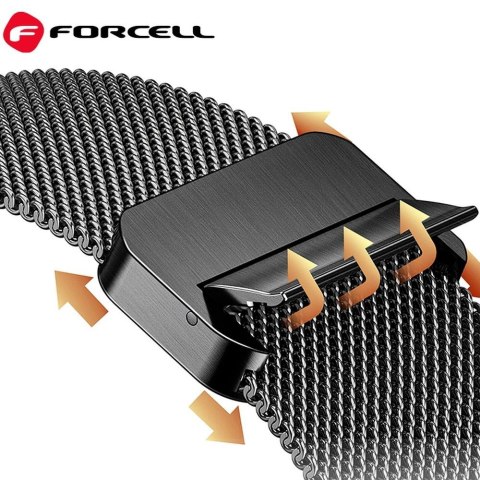 Pasek do Apple Watch Forcell F-Design FA14 magnetyczny stal 38 / 40 / 41 mm czarny