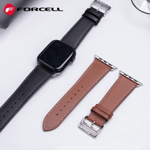 Pasek do Apple Watch Forcell F-Design FA20 dziurki skóra ekologiczna 38 / 40 / 41 mm brązowy