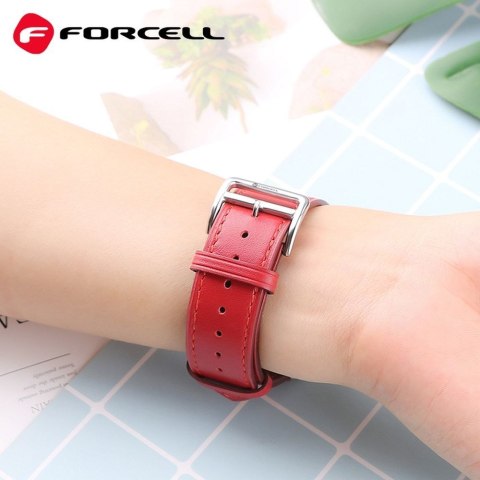 Pasek do Apple Watch Forcell F-Design FA20 dziurki skóra ekologiczna 38 / 40 / 41 mm czarny