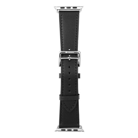 Pasek do Apple Watch Forcell F-Design FA20 dziurki skóra ekologiczna 38 / 40 / 41 mm czarny