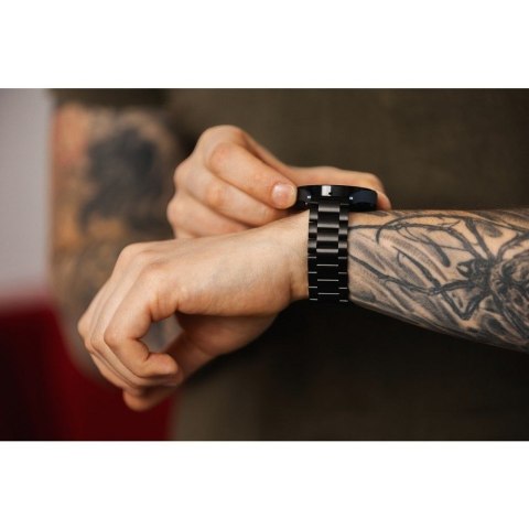 Pasek do Samsung Galaxy Watch Forcell F-Design FS06 zatrzask stal 22 mm srebrny