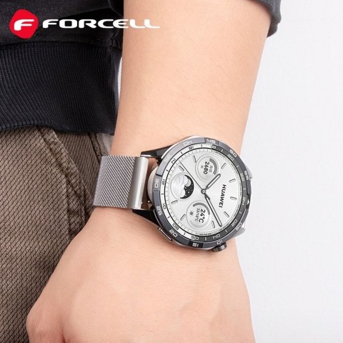 Pasek do Samsung Galaxy Watch Forcell F-Design FS11 magnetyczny stal 20 mm srebrny