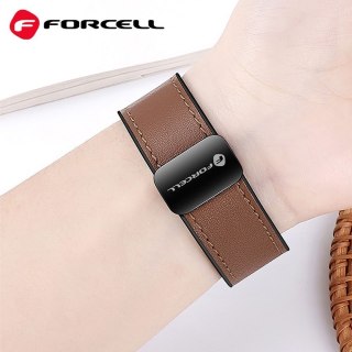 Pasek do Samsung Galaxy Watch Forcell F-Design FS20 magnetyczny skóra ekologiczna 22 mm brązowy