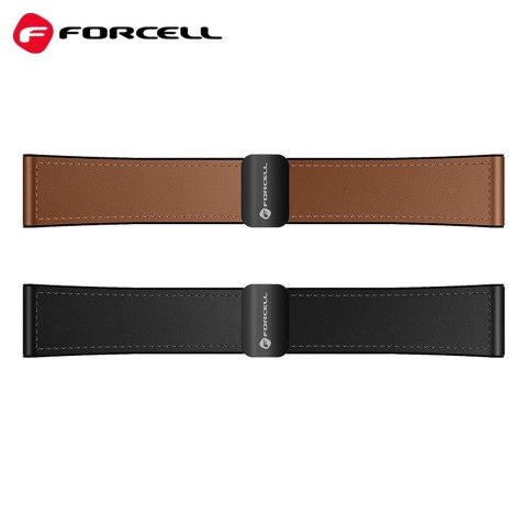 Pasek do Samsung Galaxy Watch Forcell F-Design FS20 magnetyczny skóra ekologiczna 22 mm brązowy