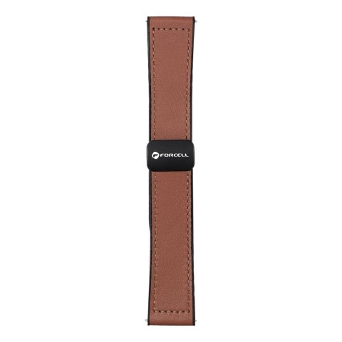 Pasek do Samsung Galaxy Watch Forcell F-Design FS20 magnetyczny skóra ekologiczna 22 mm brązowy