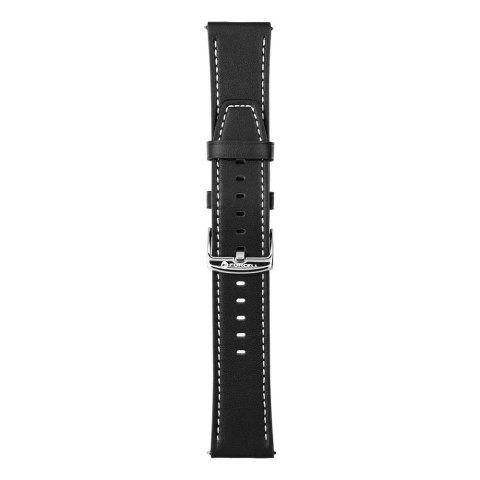 Pasek do Samsung Galaxy Watch Forcell F-Design FS21 dziurki skóra ekologiczna 22 mm czarny