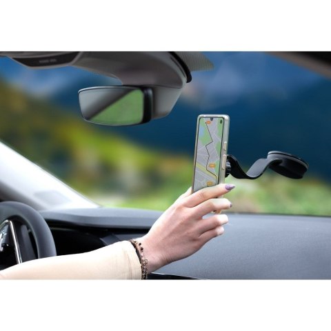 Uchwyt na telefon do samochodu magnetyczny Forcell F-Grip MagFlex do szyby / deski / kratki czarny