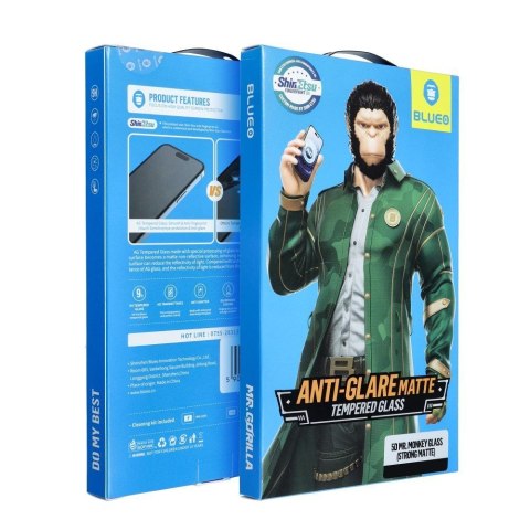 Szkło Hartowane 5D do iPhone 18 PRO MAX Mr. Monkey Glass (Anti-Glare Strong Matte) czarne