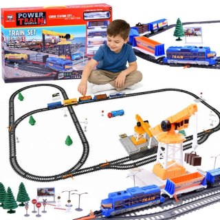 Kolejka Elektryczna Pociąg CARGO Stacja Dźwig 4 Wagony Tory 670 cm RC0779