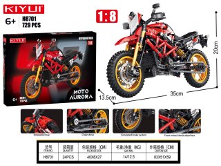 Zestaw Klocków Motocykl Czerwony 730el.