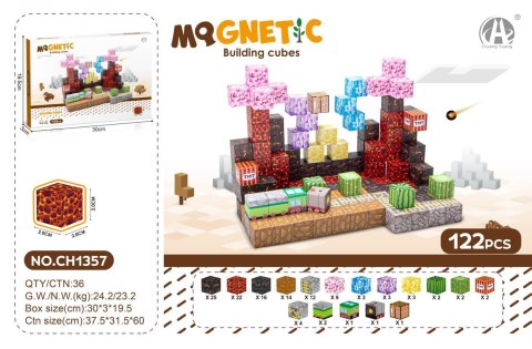 Zestaw Kostek Magnetycznych, Klocki Magnetyczne 122el.