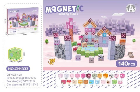 Zestaw Kostek Magnetycznych, Klocki Magnetyczne 140el.