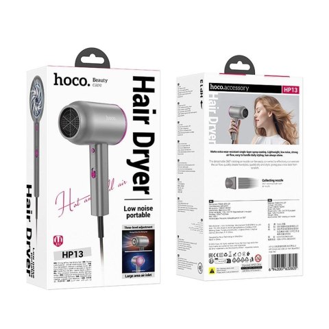Suszarka do włosów Hoco HP13 czerwony róż